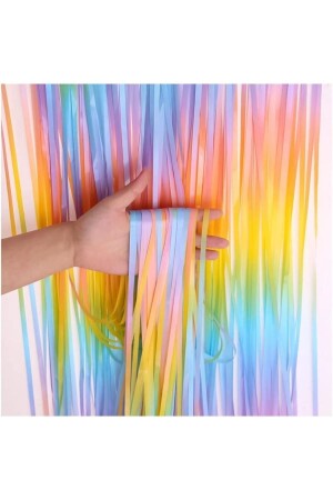 Metalized Background Door Curtain Macaron Rainbow 100x200 cm - Patladı Gitti