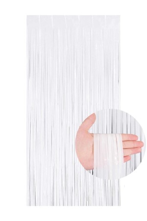 Metalized Background Door Curtain White 100x200 cm - Patladı Gitti