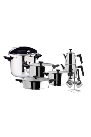 Metallic Deluxe Cookware Set 15 Pieces 04STY003981 - Porland