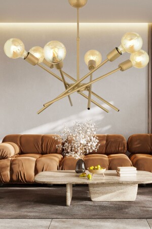 Meter 6-Piece Vintage Modern Young Room Kitchen Bedroom Living Room Chandelier 3487-06-FR - Apliqa