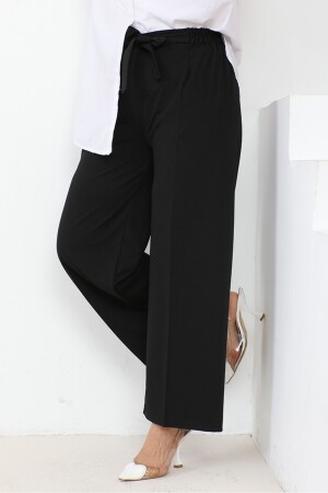 Meva Belted Wide Leg Trousers 648 - Black - Bestenur