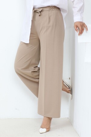 Meva Belted Wide Leg Trousers 648 - Stone - Bestenur
