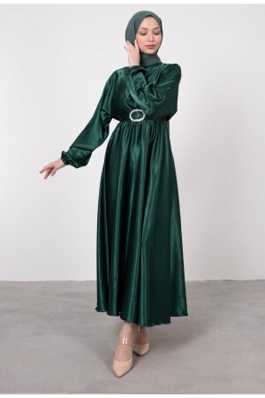 Mevlana Satin Evening Dress 0233 - moda zeynaa