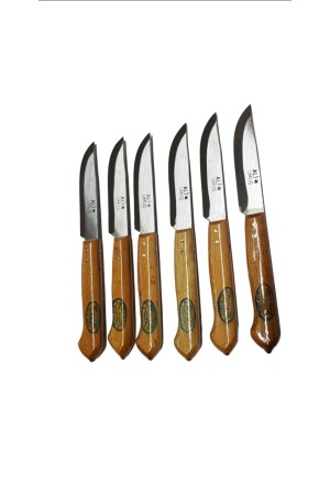 Meyve Bicak Seti En Uygun Kaliteli 6 Li Ahşap Sapli Meyve Bicagi_kitchen Knife Sunumluk Hediyelik 839003837 - ALİBEYAVM