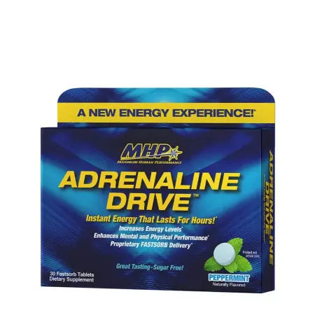 MHP Adrenaline Drive: Fast Acting Energy Mint (30 Tablets, Peppermint) - MHP