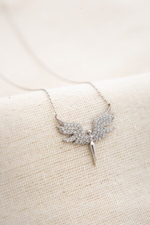 Michael Angel Model White Stone 925 Sterling Silver Necklace PP2203 - Elika Silver