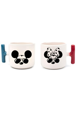 Mickey & Minnie Printed Lover Couple Mug with Colorful T Handle pgp6 - GünayStore