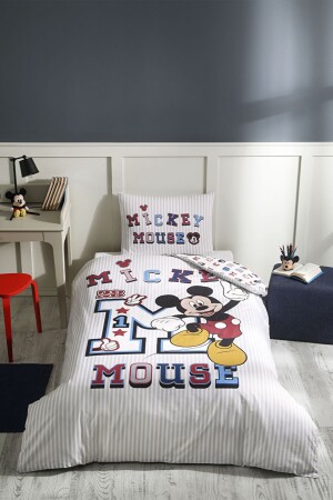 Mickey Mouse College Single Disney lizenziertes Kinder-Bettbezug-Set PR-EVTEKSTILI-57970701327 - Özdilek