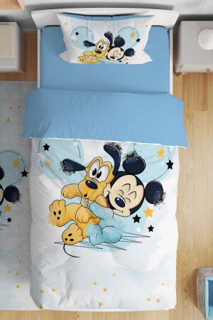 Mickey und sein Freund Goffy, gemustertes Einzelbettwäsche-Set für Babys und Kinder - Evpanya