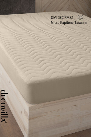 Micro Quilted Fitted Full Edge Water Liquid Proof Mattress Protector Mattress Cover Sheet Sand Beige - Decovilla