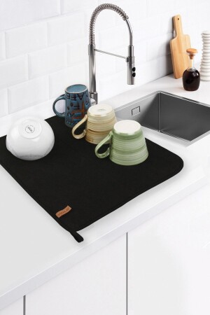 Microfiber Dish Drying Mat Drying Cloth Drying Mat Countertop Black - Hamur