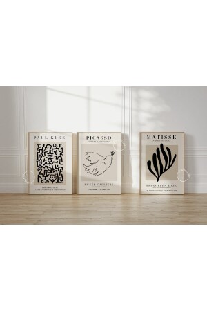 Mid Century 3-Piece Unframed Poster Wall Painting Poster Modern Painting Decorative Unframed Painting - Yaris Note