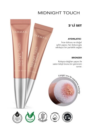 Midnight Touch Soft Sponge Tip Set Liquid Bronzer & Highlighter 12ml X2 - Farmasi