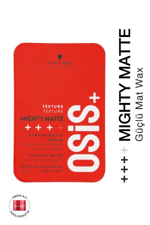 Mighty Matte Strong Hold Matte Wax 100ml Medium Hold Strong Texture Matte Finish Wax Cream - Osis