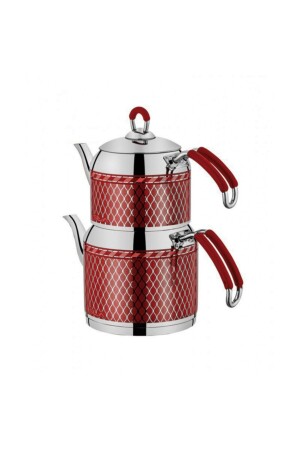 Mihrimah Decorated Red Teapot Teapot Set 3.5 Liters 763 - SILA