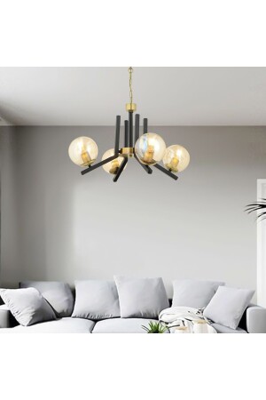 Mikel 4 Piece Black Antique Modern Bedroom Kitchen Living Room Retro Living Room Chandelier 3426-04-BL - Apliqa