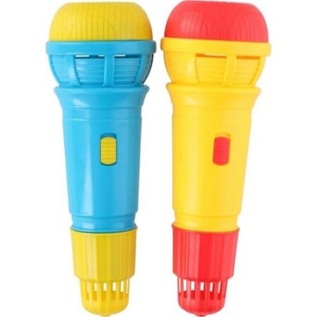 Mikrofonlu Eddy Oyuncakları, 8.2x8.2x24cm - Mavi, sarı - EDDY TOYS