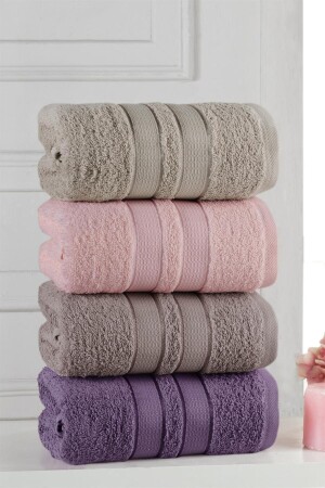 Mila 50x90 cm Set of 4 Hand and Face Towels 333 - Mürdüm Home