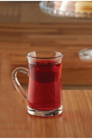 Mila Large Tea Glass with Handle 150 Cc 6 Pieces 55613 INT-PASABAHCE6698 - Paşabahçe