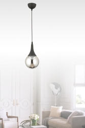 Mila Tekli Modern Füme Glop Camlı Sarkıt Avize MİLA TEKLİ - ESSLİGHT