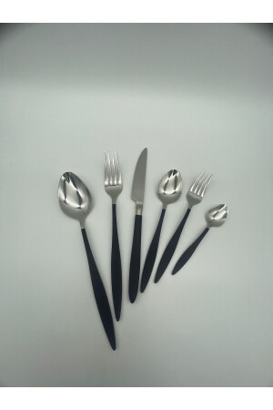 Milano 72 Piece Black Steel Fork Spoon Knife Set CMDWTG003 - Wessenburg