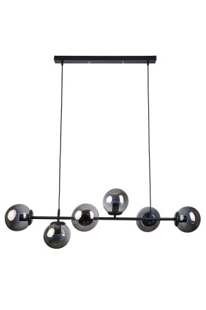 Milano Modern Design Living Room Dining Room Kitchen Black Color Smoked Glass 6-Piece Chandelier M371646 - Modavize