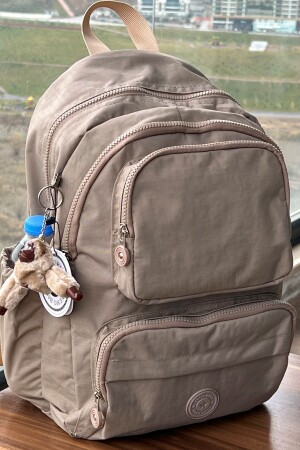 Milk Coffee Backpack Crinkle Fabric Special Water Resistant Crinkle Laptop Travel Backpack - Morca