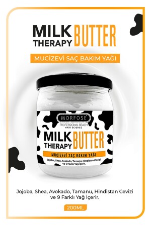 Milk Therapy Butter Oil Miraculous Haarpflegecreme 200 ml – Vorbeugung von Haarausfall – Nährend – Reparierend - Morfose