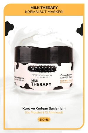 Milk Therapy Haarpflegecreme 500 ml – Haarausfall vorbeugen – Pflegend – Schützende Wirkung - Morfose