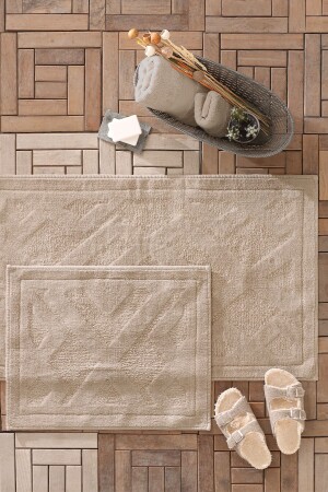 Milo Bath Mat Set - Beige YTSGRPIST-1546564 - Yataş