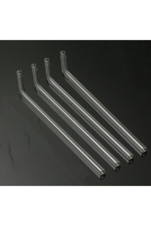Mimosa 4 Pieces Transparent Glass Straws - curved Glass Straws (4 Pieces) - Mimoza Park