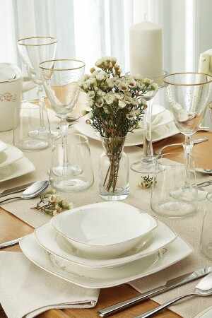Mimosa 60 Pieces Dinner Set for 12 People 600. 15. 01. 0968 - Emsan