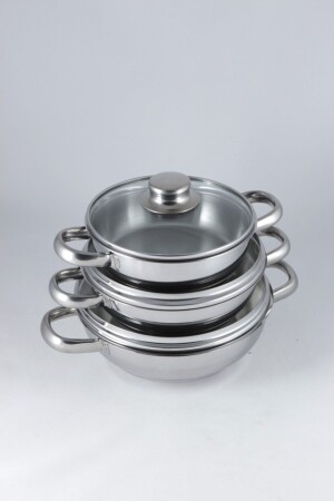 Mina 14-16-18 Cm Omelette Set Glass Cover MINAOMLTRGVC02 - Sole