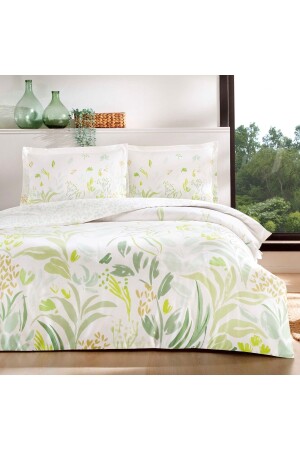 Mindy Satin Double Duvet Cover Set Green 000000001000045418 - Taç