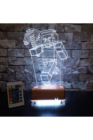 Minecraft 3d Led Lamp Birthday Gift Night Light 16 Color VİPYOL-MINECRAFT1 - Vipyol