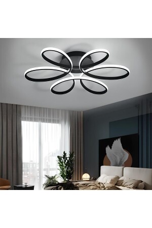 Minel Dekor Papatya Anthracite Model Ceiling Lamp - Modern Lighting - Decorative Stylish Chandelier - Minel Dekor Led Lighting
