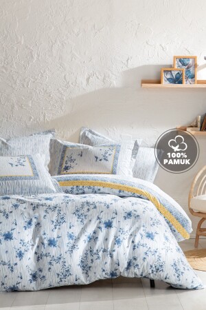 Minella Ranforce Double Duvet Cover Set - Blue YTSGRPIST-1461658 - Yataş