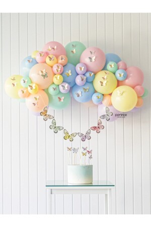 Mini Birthday Balloon Chain Kit with Macaron Butterfly Concept - Partince
