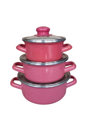 Mini Cookware Set Enamel 6 Piece Storage Container Set Red 18022023MEMO-MiniCookwareSet - qussine