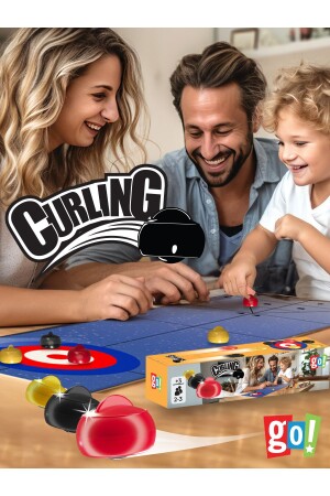 Mini Curling Screen-Free Time Passing Activity Family Interaction Box Game - Go Toys