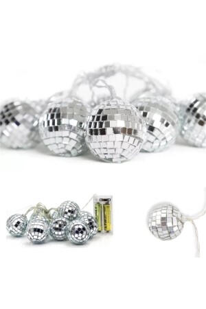 Mini Disco Ball Decorative Ornament 10 LED Chain Battery Operated Ornament LED 5151-0641 - colsshopping