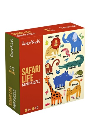 Mini-Puzzle „Safari, wilde Tiere“, 40 Teile, ab 4 Jahren - Doerkids