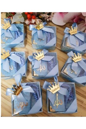 Mini Quran Prayer Beads Set Blue 10 Pieces - Seccadem
