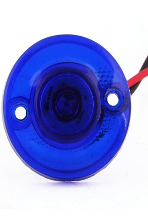 MNZ-Mini Round Round Led Lamp واحد LED مقاوم للماء 12/24 فولت زرقاء 10 قطع ZER-218-BLUE - Sedef