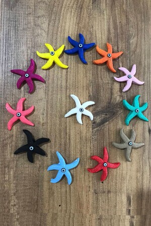 Mini Starfish with Evil Eye Beads 12 Pieces - Decorative Adhesive Wall Ornament - Incirop