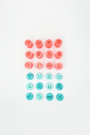 Mini-Sternzeichen-Horoskope-Stempel- und Formen-Set aus Polymerton, Keramik, Plastilin – 14-teilig MNZC14 - WE3D