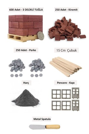 Miniature Construction Set 3 Holes Special Bricks + 600 Pieces new3300 - Minyatür Hane