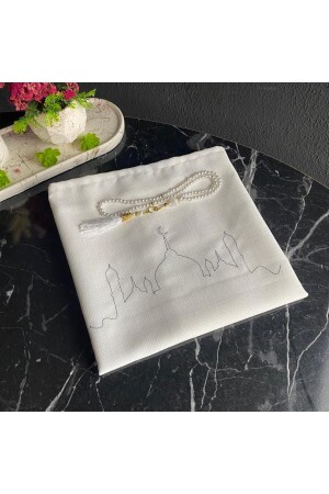 Minimal Desenli Keten Seccade - Miracle Gifts