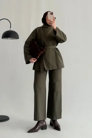 Minimal Gabardin Ceket Takım Haki - Nuuwears