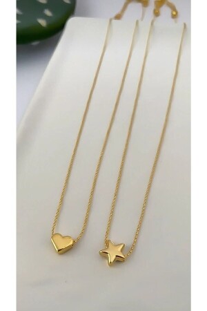 Minimal Heart Star Double Necklace Set - Gizemli Aksesuar